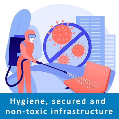 Hygiene, secured and non-toxic infrastructure
